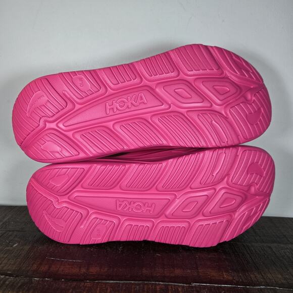 NEW HOKA One One Ora Recovery Slides 3 Mens Size 10 Comfy Sandals Pink Yarrow - Picture 9 of 12